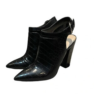 Aldo Heels Alligator Print Black Size 9